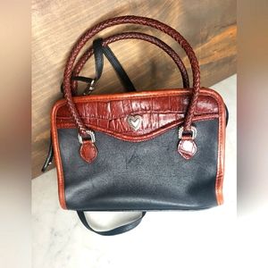 Brighton vintage purse black with brown leather